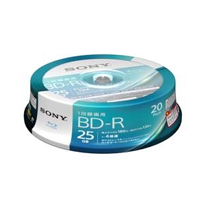SONY 録画用25GB 1層 1-4倍速対応 BD-R追記型 ブルーレイディスク 20枚入り 20BNR1VJPP4-イメージ1