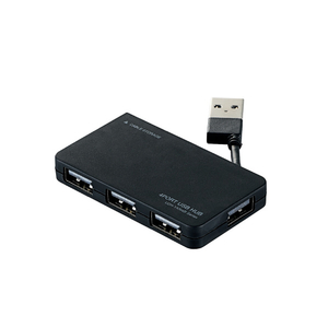 エレコム USB2．0ハブ ケーブル収納タイプ(4ポート・2．9cm) ブラック U2H-YKN4BBK-イメージ2