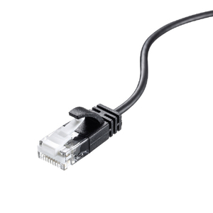 サンワサプライ カテゴリ6A極細LANケーブル(1m) ブラック KB-SL6A-01BK-イメージ2