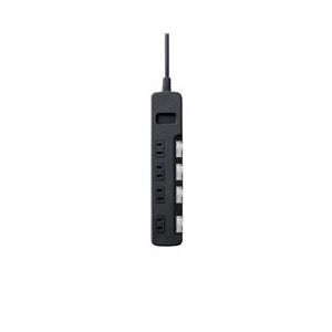 エレコム 個別スイッチ付 雷ガードタップ(4個口・2．5m) ブラック T-K5A-2425BK-イメージ2