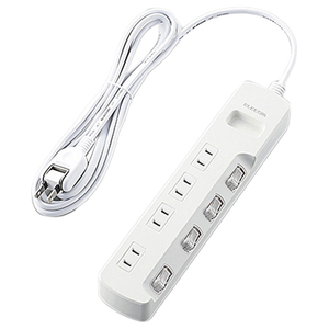 エレコム 個別スイッチ付 雷ガードタップ(4個口・2.5m) ホワイト T-K5A-2425WH エレコム 個別スイッチ付 雷ガードタップ(4個口・2.5m) ホワイト T-K5A-2425WH