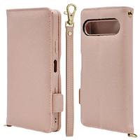 ラスタバナナ Xperia 10 VII用ハンドストラップ付き手帳型ケース ライトピンク 9232XP107BHSLPK