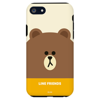 LINE FRIENDS iPhone SE(第3世代)/SE(第2世代)/8/7用ケース フェイス ブラウン KCL-DBF002