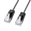 サンワサプライ カテゴリ6A極細LANケーブル(3m) ブラック KB-SL6A-03BK