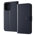 レイアウト iPhone 15 Pro Max用耐衝撃 手帳型レザーケース シンプル マグネット ダークネイビー RT-P44ELC1/DN