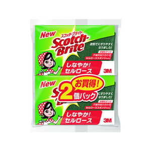 3M スコッチ・ブライト セルローススポンジたわし 2個 F180484-C-31K 2PM-イメージ1