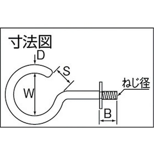 トラスコ中山 TRUSCO 吊りフック ステンレス製 ねじ径M10W寸法32mm(1S=1袋) 1個9223217 FC614FD-3804194-イメージ3