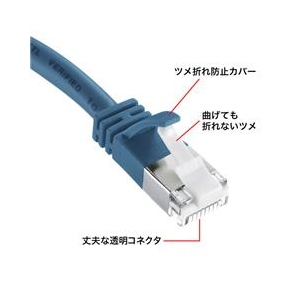 サンワサプライ ツメ折れ防止カテゴリ5eSTP LANケーブル（10m・ブルー） ブルー KB-STPTS-10BL-イメージ2