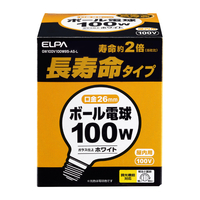 エルパ ボール球 E26口金 全光束1340lm(100W長寿命タイプ) 電球色相当 GW100V100W95ASL