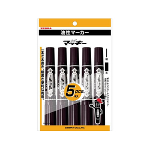 ゼブラ ハイマッキー 太字 細字 黒 5本入 FC700TA-P-MO-150-MC-BK5-イメージ1