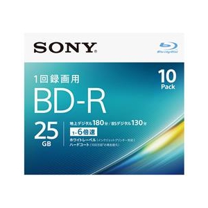 SONY 録画用25GB 1層 1-6倍速対応 BD-R追記型 ブルーレイディスク 10枚入り 10BNR1VJPS6 SONY 録画用25GB 1層 1-6倍速対応 BD-R追記型 ブルーレイディスク 10枚入り 10BNR1VJPS6