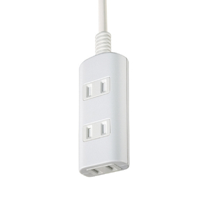 エルパ 雷ガード 扉付きタップラン(3個口・2m) ホワイト WBT-N3020SB(W)-イメージ4