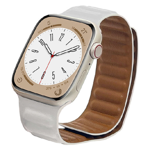 ラスタバナナ Apple Watch Ultra/Series 8/7/6/5/4/3/SE(第2世代)/SE [49/45/44/42mm]用マグネットレザーバンド ホワイト RBAWM7449WH-イメージ1