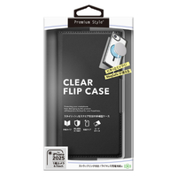 PGA iPhone 16e用MagSafe対応 クリアフリップケース ブラック PG-25KMC01BK