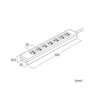 サンワサプライ 電源タップ(7個口・3P・3m) TAP-F37-3-イメージ3
