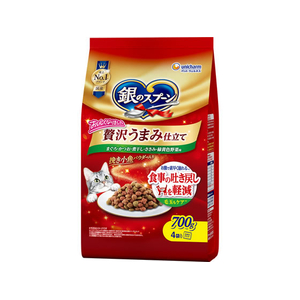 ユニ・チャーム 銀のスプーン 贅沢うまみ仕立て 吐き戻し軽減 まぐろ・かつお・煮干し・ささみ・緑黄色野菜味 700g FCJ134J-イメージ1