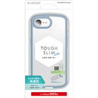 エレコム iPhone 16e用TOUGH SLIM LITE ケース フレームカラー シルキークリア メタルステッカー付 ライトブルー PM-A25STSLFCSBU