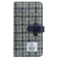SLG Design iPhone XR用ケース Harris Tweed Diary グレー×ネイビー SD13717I61
