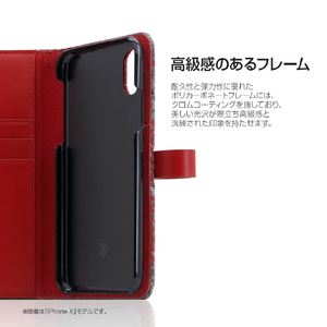 SLG Design iPhone XR用ケース Harris Tweed Diary グレー×ネイビー SD13717I61-イメージ10