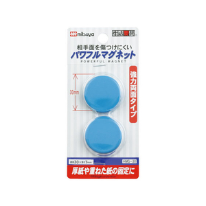 ミツヤ パワフルマグネット 30mm 青2個×10 FC12916-HMG-30-BU-イメージ1