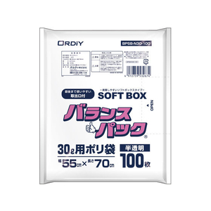 オルディ バランスパック SOFT BOX 30L 半透明 100枚 FCK1561-BPSB-N30-100-イメージ1