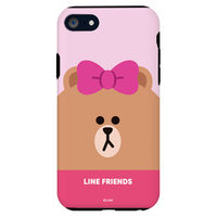 LINE FRIENDS iPhone SE(第3世代)/SE(第2世代)/8/7用ケース フェイス チョコ KCL-DPF002