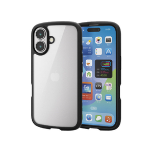 エレコム iPhone 16用TOUGH SLIM LITE ハイブリッドケース フレームカラー ブラック PM-A24ATSLFCBK-イメージ2