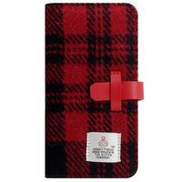SLG Design iPhone XR用ケース Harris Tweed Diary レッド×ブラック SD13718I61