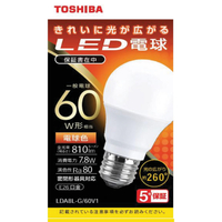 東芝 LED電球 E26口金 全光束810lm(7．8W一般電球 全方向タイプ) 電球色相当 LDA8LG60V1