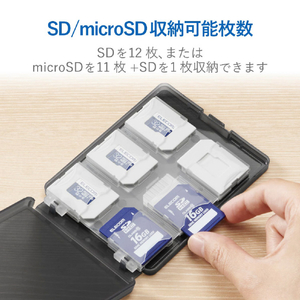 エレコム SD/microSDカードケース ブラック CMC-06NMC12-イメージ4