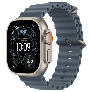 Apple Apple Watch Ultra 3(GPS + Cellularモデル)- 49mm Apple Watch Ultra 3 ナチュラルチタニウムケースとアンカーブルーオーシャンバンド MEWH4J/A-イメージ1