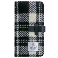 SLG Design iPhone XR用ケース Harris Tweed Diary ホワイト×ブラック SD13719I61