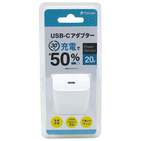 イツワ商事 PD20W対応 TYPE-C1ポート AC充電器 ホワイト MAC2102WH