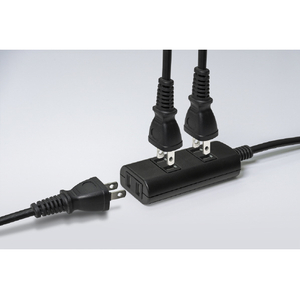 エルパ 雷ガード扉付きタップラン 3個口1m ブラック WBT-N3010SB(BK)-イメージ5