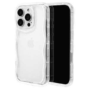 ラスタバナナ iPhone 16 Pro用KAZARITAI　TPUケース ウェーブフレーム クリアラメ 8235IP461PTPCL-イメージ1