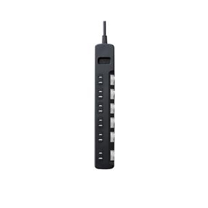 エレコム ほこり防止シャッター付 雷ガードタップ(6個口・2．5m) ブラック T-K6A-2625BK-イメージ2