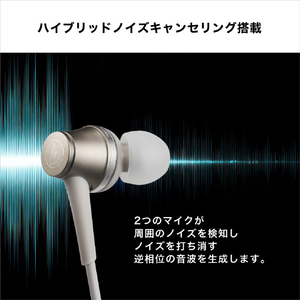 オーディオテクニカ ノイズキャンセリングUSB Type-C用イヤフォン ホワイト ATH-CKD7NC WH-イメージ5