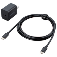 エレコム USB Power Delivery 20W AC充電器(C-Cケーブル付属/1．5m) ブラック MPA-ACCP7120BK