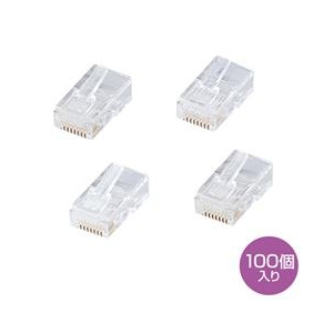 サンワサプライ RJ-45コネクタ（単線用・100個入り） ADT-RJ45-100LN-イメージ1