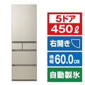 パナソニック 【右開き】450L 5ドア冷蔵庫 サテンゴールド NR-E458PX-N