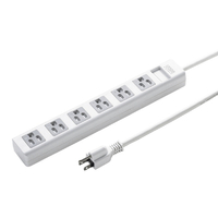 サンワサプライ シャッタータップ(3P・6個口・5m) TAP-SH3650MG3P