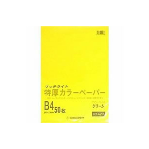オストリッチ リッチライト特厚カラーペーパーB4 クリーム 50枚 F054449-TC-B45-イメージ1