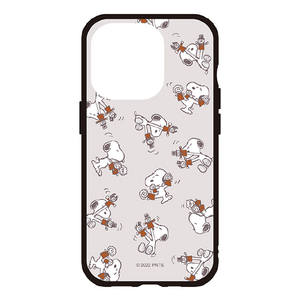 グルマンディーズ iPhone 14 Pro/13 Pro用耐衝撃ケース IIIIfit ピーナッツ 総柄 SNG-702E-イメージ1