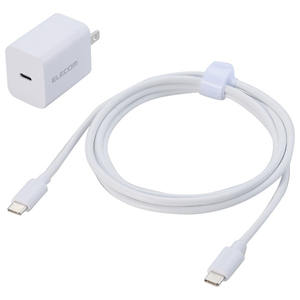 エレコム USB Power Delivery 20W AC充電器(C-Cケーブル付属/1．5m) ホワイト MPA-ACCP7120WH-イメージ1