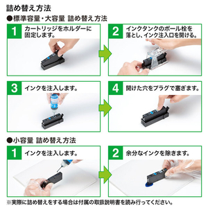 サンワサプライ 詰替えインク 5色セット(顔料ブラック・ブラック・シアン・マゼンタ・イエロー)・各30ml INK-C380S30S5-イメージ3
