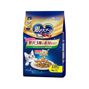 ユニ・チャーム 銀のスプーン 贅沢3種の素材仕立て まぐろ・かつお・ささみ・野菜味 1.0kg FCJ139J-イメージ1