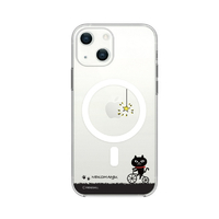abbi FRIENDS iPhone 13用Magsafe対応クリアケース ネコマンジュウ サイクリング ABF21722I13