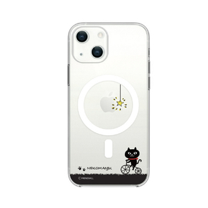 abbi FRIENDS iPhone 13用Magsafe対応クリアケース ネコマンジュウ サイクリング ABF21722I13-イメージ1