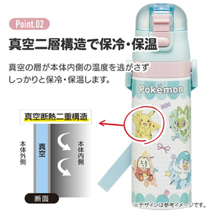 スケーター 超軽量2WAYステンレスボトル ポケモン ピカチュウ ポッピング SKDC4ﾎﾟｹﾓﾝPOPPINGUP-イメージ4