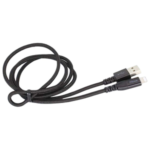 イツワ商事 MFIライトニング 充電通信ケーブル 触れると光るタイプ 1．0m ブラック MSLA2110BK-イメージ1